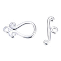 10 Sets Raindrop Toggle Clasp, T-Bar Closure, Sterling Silver Plated Brass, 20mm, CF23