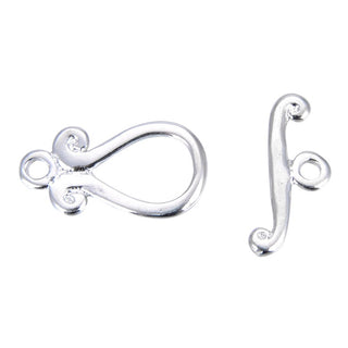 10 Sets Raindrop Toggle Clasp, T-Bar Closure, Sterling Silver Plated Brass, 20mm, CF23