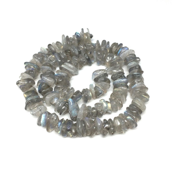 Natural Grade A Labradorite Gemstone Smooth Tumbled Pebble Beads, Irregular, 8mm-10mm, Hole ID 1mm, 1 Strand/15 Inch, GZ3-10
