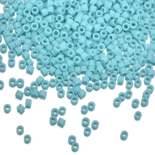 7.5g Miyuki Delica 11/0 Seed Beads, Opaque Matte Sea Opal DB1586