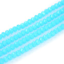 140pcs Creative Club Faceted Rondelle Crystal Glass Beads, Blue Turquoise Opal, 8x6mm, Hole ID 1.1mm, CCR831
