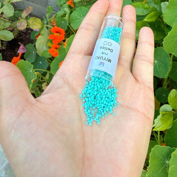 7.5g Miyuki Delica 11/0 Seed Beads, Opaque Sea Opal DB1136