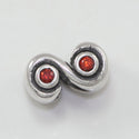 1pc Real 925 Sterling Silver Charm, January Birthstone Bead, Cubic Zirconia CZ Siam Red Garnet Gemstone, Compatible with Pandora all Other Charm Bracelets, EC409