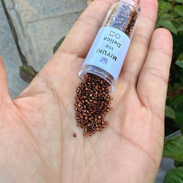 30g Miyuki Delica 11/0 Seed Beads Nickel-Plated Dyed Tarnished Copper DB461