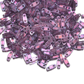 10g Miyuki Quarter Tila Seed Bead 5x1.2mm Gold Luster Light Amethyst QTL316
