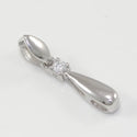 1pc 925 Sterling Silver 25mm Long Pinch Bail, Pendant Clasp, Tarnish Resistant Rhodium Plated, Cubic Zirconia CZ, SS39