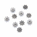 200pcs Textured Filigree Flower Bead Caps, 10mm Bead End Caps, Antique Silver, MC-AB9