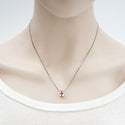 1pc Solid 925 Sterling Silver Gift Box Red Bow Bead Charm, Compatible with Pandora All Other Charm Bracelet, EC64
