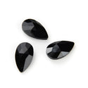 20pcs Creative Club Faceted Crystal Glass Pear Chandelier Pendant Drops, Jet Black, 22x13mm Large, Hole ID 1mm, CCE-23