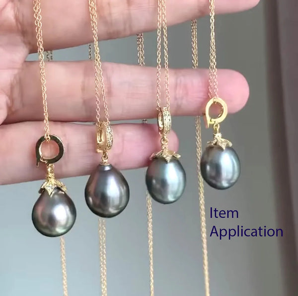 2pcs 925 Sterling Silver Hinged Bails, with Eye Pin Bails, Tarnish Resistant Rhodium Plated, Cubic Zirconia CZ, 17mm, SS94-3