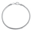 5pcs 3mm Snake Chain Bracelets, Sterling Silver Plated Brass, Size Selections: 7 inch/7.5 inch/8 inch/8.5 inch