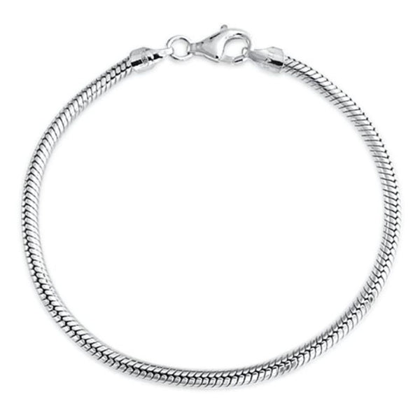 5pcs 3mm Snake Chain Bracelets, Sterling Silver Plated Brass, Size Selections: 7 inch/7.5 inch/8 inch/8.5 inch