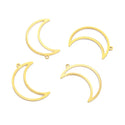 20pcs Raw Brass Moon Pendant Drop Beading Hoop, 24mm, Unplated/Uncoated, CX-C7