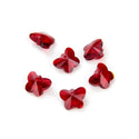20pcs Creative Club Butterfly Crystal Glass Pendant Drop Beads, January Siam Red Birthstone, 10mm, Hole ID 1mm, CCM-5