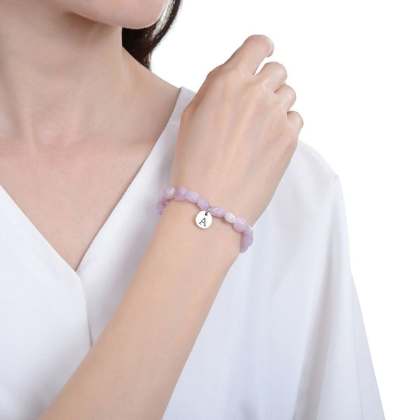 1 Strand Stretch Natural Purple Kunzite Free Form Gemstone Bracelet, 7-10mm Beads, Length Selections: 7 inch/7.5 inch