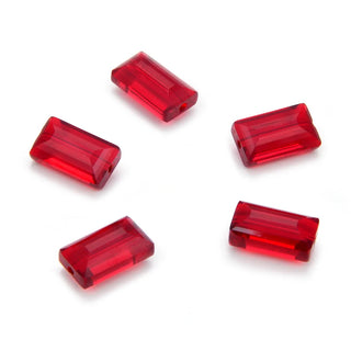 25pcs Adabele Austrian Faceted Rectangle Crystal Beads #5055, Siam Red, 14mm x 8mm, Hole ID 1.2mm, SSRT1405