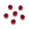 25pcs Preciosa Faceted Round Crystal Beads, Siam (Red), 6mm, Hole ID 1mm, Pre-2R605