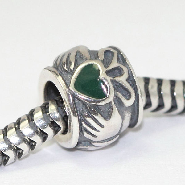 1pc Solid 925 Sterling Silver Precious Heart Charm Love Bead, Compatible with Pandora All Other Charm Bracelet, EC647