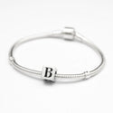 1pc Solid Sterling Silver Alphabet Letter B Name Initial Bead, Compatible with Pandora all Other Charm Bracelets, EC651