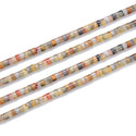 Natural Crazy Lace Agate Gemstone Heishi Tube Rondelle Beads, 4x2mm/Small, Hole ID 0.9mm, 14.5 Inch/1 Strand, GH-C24