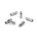 100pcs 304 Stainless Steel Tube Cord End Caps, Glue In Endcap Barrel, Hole ID Selections: 1.5mm/2mm/2.5mm/3mm/3.5mm/4mm