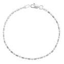 1pc 925 Sterling Silver Beaded Chain Bracelet, 1mm Tiny Round Beads, Length Selections: 6.5 inch/7 inch/7.5 inch