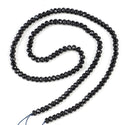 Natural Jet Black Quartz Gemstone Faceted Rondelle Beads, 4x2mm/Small, Hole ID 0.9mm, 14 Inch/1 Strand, GH1R-5