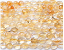 Natural Yellow Citrine Gemstone Oval Tumbled Pebble Beads, Irregular, 6mm to 8mm, Hole ID 1mm, 15 Inch/1 Strand, GZ11-8