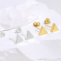 1 Pair Solid 925 Sterling Silver Stud Earrings, Triangle Delta Ear Studs, Small Tiny, SSE97-1