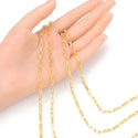 16.5 Feet Tarnish Resistant Paperclip Cable Chain Link, 18K Yellow Gold Plated Brass, Size Selections: 6.7x2.3mm, 7.4x3.4mm, 9.6x3.5mm