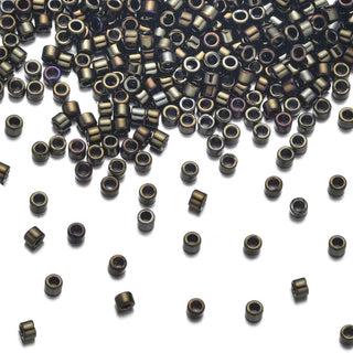 30g Miyuki Delica 11/0 Seed Beads, Opaque Metallic Iris Brown DB7