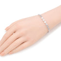 1pc 925 Sterling Silver 6mm Coin Link Chain Bracelet, Tarnish Resistant White Gold Plated, Length Selections: 7 inch/7.5 inch/8 inch