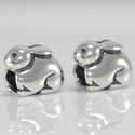 1pc Solid 925 Sterling Silver Easter Rabbit Bunny Bead, Compatible with Pandora All Other Charm Bracelets, EC2-H1