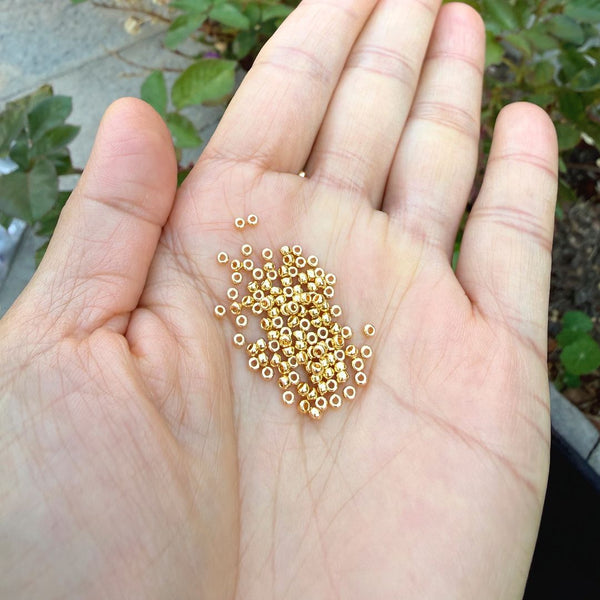25g Miyuki Rocaille 11/0 Round Seed Beads Opaque 24Kt Gold-plated RR-191
