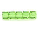 24pcs Adabele Austrian Faceted Cube Crystal Beads #5601, Peridot Green, Size Selections: 4mm/6mm/8mm