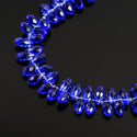 200pcs Creative Club Faceted Teardrop Briolette Crystal Glass Beads, Pendant Drop, Sapphire Blue, 12x6mm, Hole ID 1mm, CCT2-13
