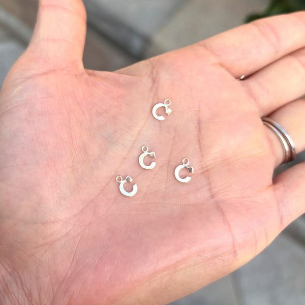 1pc Real 1/20 14K Gold Filled Letter C, Small Alphabet Charm Drop, 5.6x5.8mm, JK12-A3