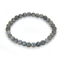 1 Strand Stretch Natural Grade A Labradorite Beaded Gemstone Bracelet, 6mm Beads, Length Selections: 7 inch/7.5 inch/8 inch