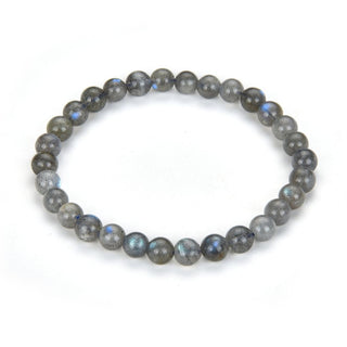 1 Strand Stretch Natural Grade A Labradorite Beaded Gemstone Bracelet, 6mm Beads, Length Selections: 7 inch/7.5 inch/8 inch