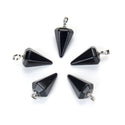 2pcs Natural Black Obsidian Gemstone Pendant Drops, 25mm, G2P-M5