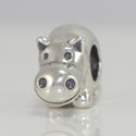 1pc Cute Solid 925 Sterling Silver Happy Hippo Charm Hippopotamus Bead Fits Pandora All Charm Bracelets EC2-N1