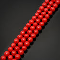 AAA Grade Natural Shell Pearl Round Beads, Freshwater Mother Of Pearl Nacre, Red, 1 Strand/15 Inch, Size Selections: 4mm/6mm/8mm
