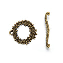 Adabele 20 Sets Flower Toggle Clasp, T-Bar Jewelry Closure, 20.3mm (0.8 Inch), Tarnish Resistant Antique Bronze, MC-AF53