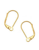 50pcs Leverback Earring Hooks, 18K Yellow Gold Plated Brass, 19mm, CF192