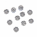 200pcs Heart Petal Flower Bead Caps, 8mm Bead End Caps, Antique Silver, MC-AB11
