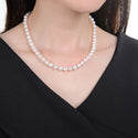 Natural Grade AAA Round White Cultured Freshwater Pearl Necklace, 7-8mm Pearl Strand, Length Selections: 16 inch/18 Inch