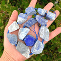 Natural Raw Blue Lapis Lazuli Crystal Gemstone Beads, Large Drilled Rough Nugget Stone,15 Inch GA-C7