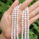 Adabele Natural Potato Round Pearl Beads, White Cultured Freshwater Pearls, 6- 7mm, 1 Strand/14 Inch, FP3-67