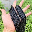 100pcs Creative Club Faceted Cube Crystal Glass Beads, Jet Black, 6mm, Hole ID 1mm, CCC623