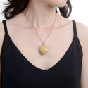 1pc You Are My Only Love Necklace, Natural Picture Jasper Gemstone Large Heart Pendant, 18 Inch Surgical Stainless Steel Chain, GGP8-8